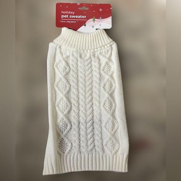 Dog Sweater White Turtleneck Sweater For Your Pup Warm & Fashionable (Large) - Picture 10 of 10